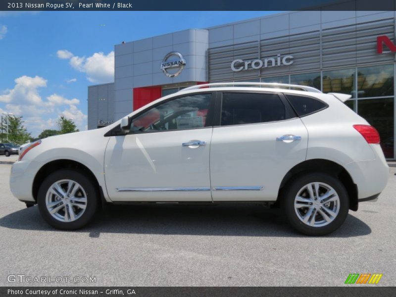 Pearl White / Black 2013 Nissan Rogue SV