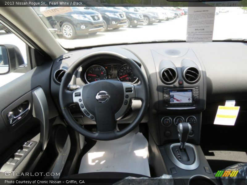 Pearl White / Black 2013 Nissan Rogue SV