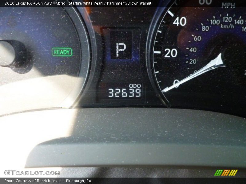 Starfire White Pearl / Parchment/Brown Walnut 2010 Lexus RX 450h AWD Hybrid
