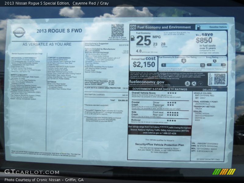 Cayenne Red / Gray 2013 Nissan Rogue S Special Edition