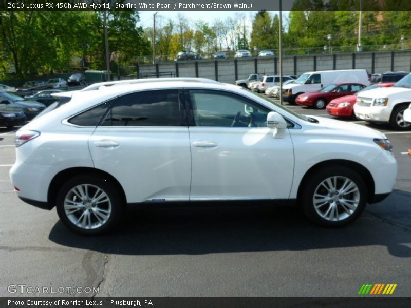 Starfire White Pearl / Parchment/Brown Walnut 2010 Lexus RX 450h AWD Hybrid