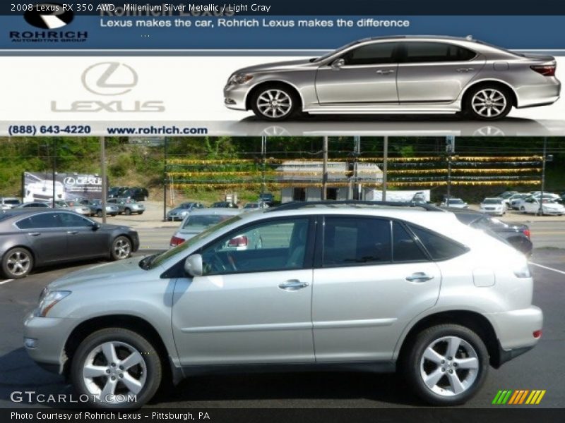 Millenium Silver Metallic / Light Gray 2008 Lexus RX 350 AWD