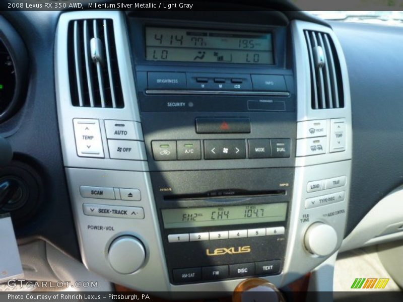 Controls of 2008 RX 350 AWD