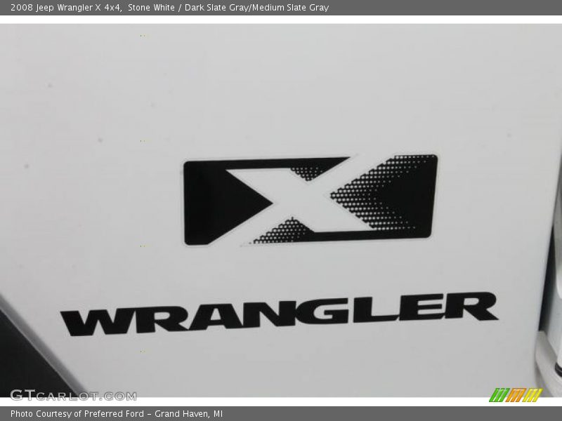 Stone White / Dark Slate Gray/Medium Slate Gray 2008 Jeep Wrangler X 4x4