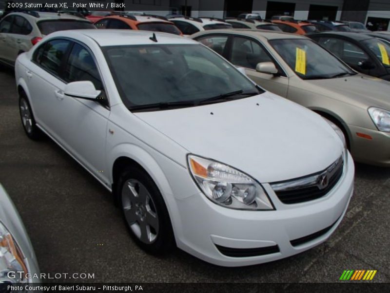 Polar White / Black 2009 Saturn Aura XE