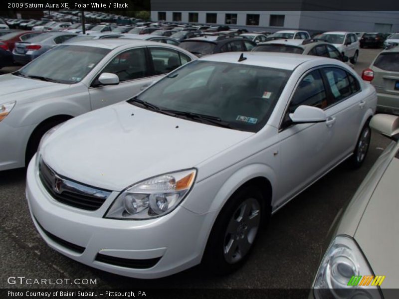 Polar White / Black 2009 Saturn Aura XE