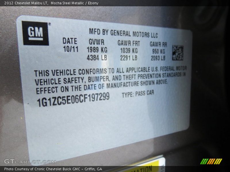 Mocha Steel Metallic / Ebony 2012 Chevrolet Malibu LT