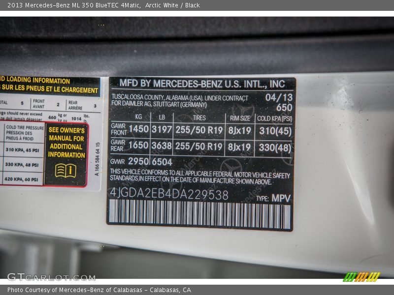Arctic White / Black 2013 Mercedes-Benz ML 350 BlueTEC 4Matic
