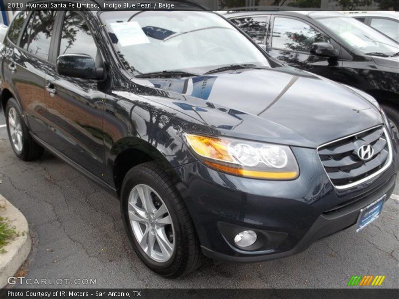 Indigo Blue Pearl / Beige 2010 Hyundai Santa Fe Limited