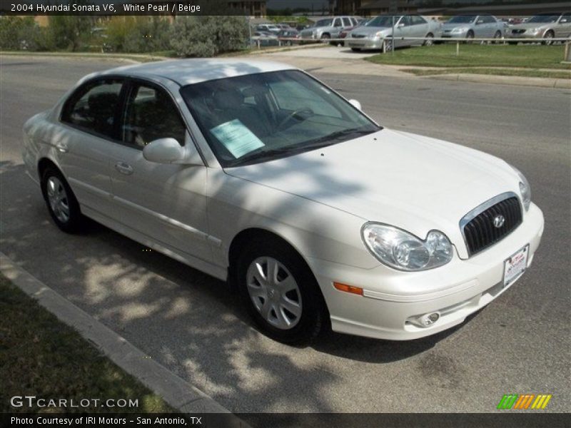 White Pearl / Beige 2004 Hyundai Sonata V6