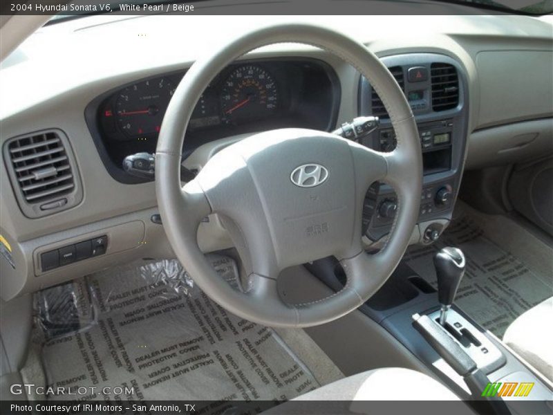 White Pearl / Beige 2004 Hyundai Sonata V6