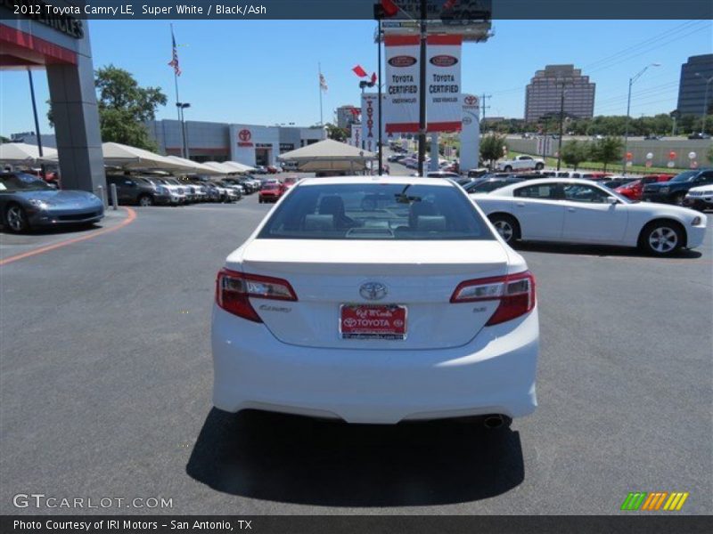 Super White / Black/Ash 2012 Toyota Camry LE
