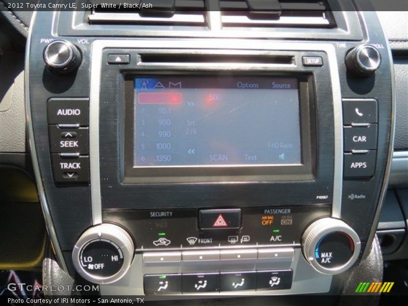 Super White / Black/Ash 2012 Toyota Camry LE