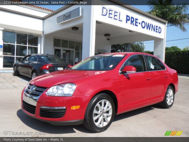 Salsa Red / Cornsilk Beige 2010 Volkswagen Jetta SE Sedan