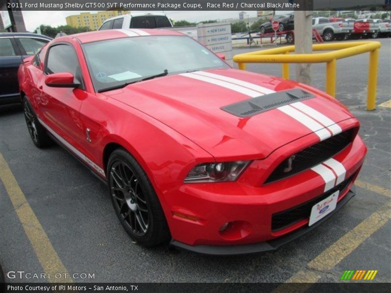 Race Red / Charcoal Black/White 2011 Ford Mustang Shelby GT500 SVT Performance Package Coupe