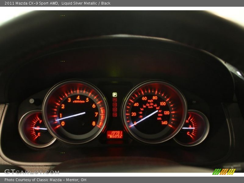 Liquid Silver Metallic / Black 2011 Mazda CX-9 Sport AWD