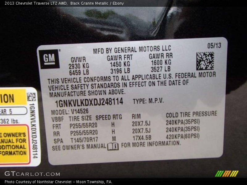 Black Granite Metallic / Ebony 2013 Chevrolet Traverse LTZ AWD