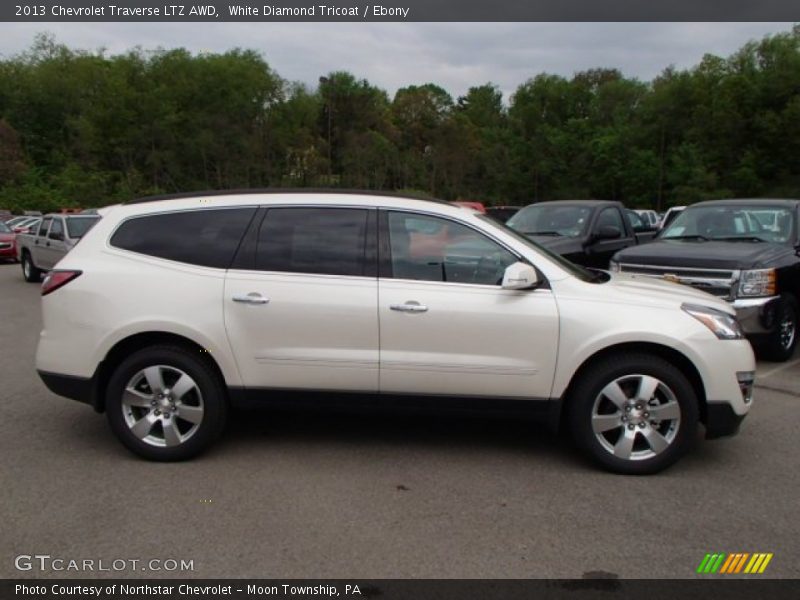 White Diamond Tricoat / Ebony 2013 Chevrolet Traverse LTZ AWD