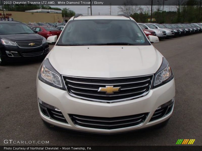 White Diamond Tricoat / Ebony 2013 Chevrolet Traverse LTZ AWD