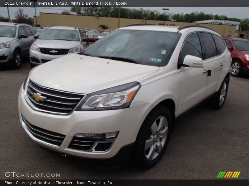 White Diamond Tricoat / Ebony 2013 Chevrolet Traverse LTZ AWD