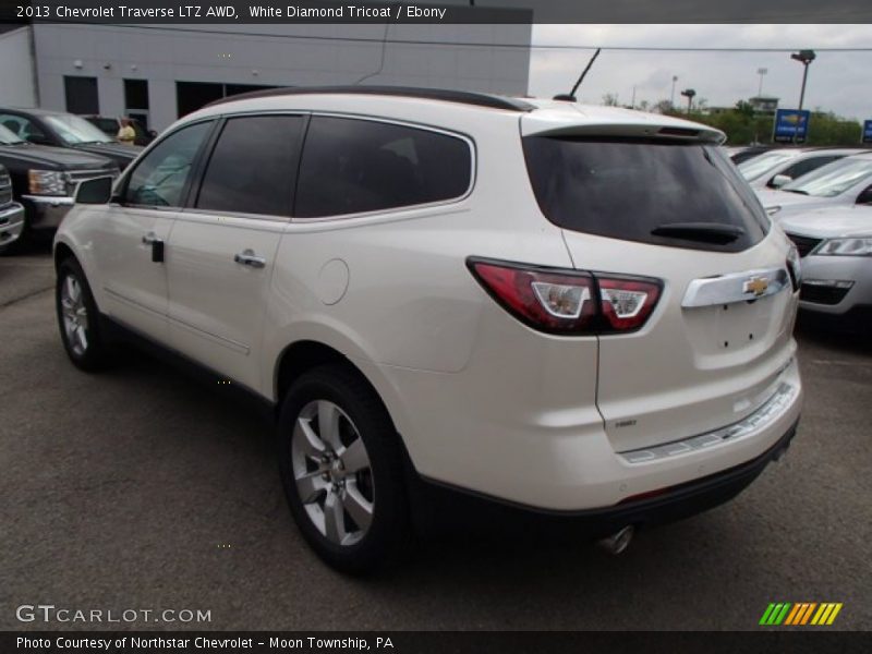 White Diamond Tricoat / Ebony 2013 Chevrolet Traverse LTZ AWD