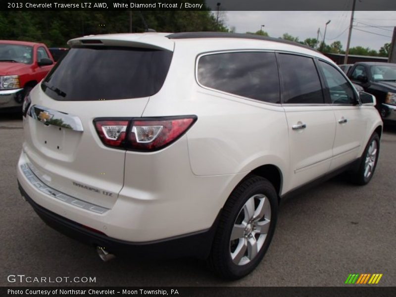 White Diamond Tricoat / Ebony 2013 Chevrolet Traverse LTZ AWD
