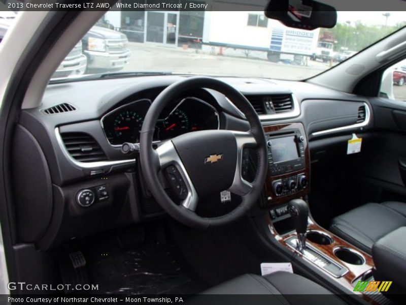 White Diamond Tricoat / Ebony 2013 Chevrolet Traverse LTZ AWD