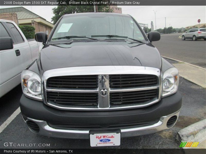 Brilliant Black Crystal Pearl / Medium Slate Gray 2008 Dodge Ram 1500 SXT Regular Cab