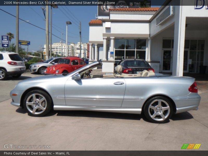 Diamond Silver Metallic / Stone 2006 Mercedes-Benz CLK 500 Cabriolet