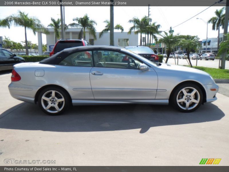 Diamond Silver Metallic / Stone 2006 Mercedes-Benz CLK 500 Cabriolet