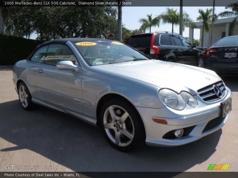 Diamond Silver Metallic / Stone 2006 Mercedes-Benz CLK 500 Cabriolet