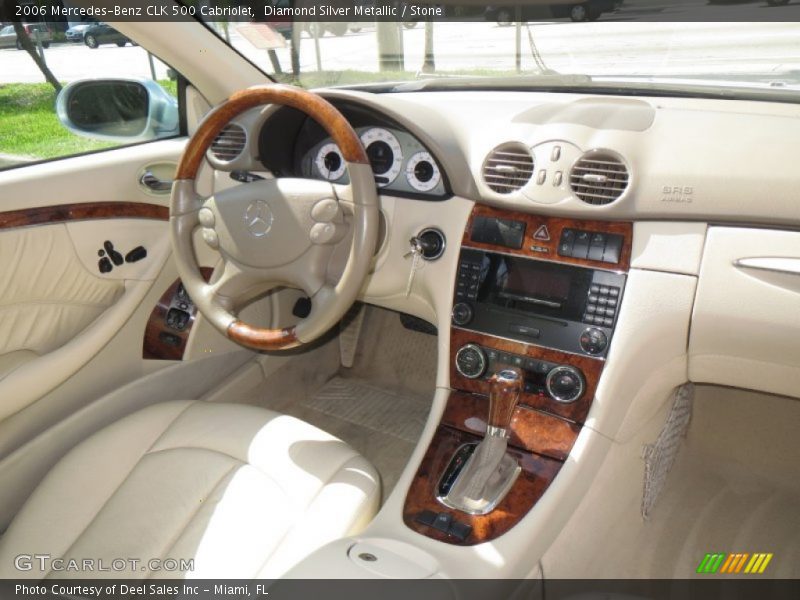 Diamond Silver Metallic / Stone 2006 Mercedes-Benz CLK 500 Cabriolet