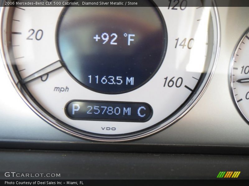 Diamond Silver Metallic / Stone 2006 Mercedes-Benz CLK 500 Cabriolet