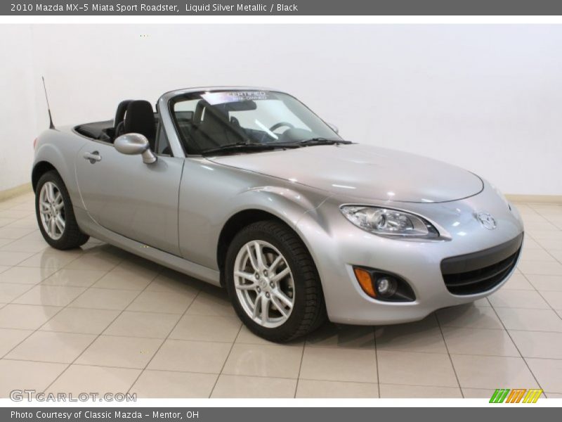 Liquid Silver Metallic / Black 2010 Mazda MX-5 Miata Sport Roadster