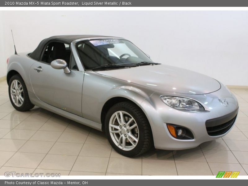 Liquid Silver Metallic / Black 2010 Mazda MX-5 Miata Sport Roadster