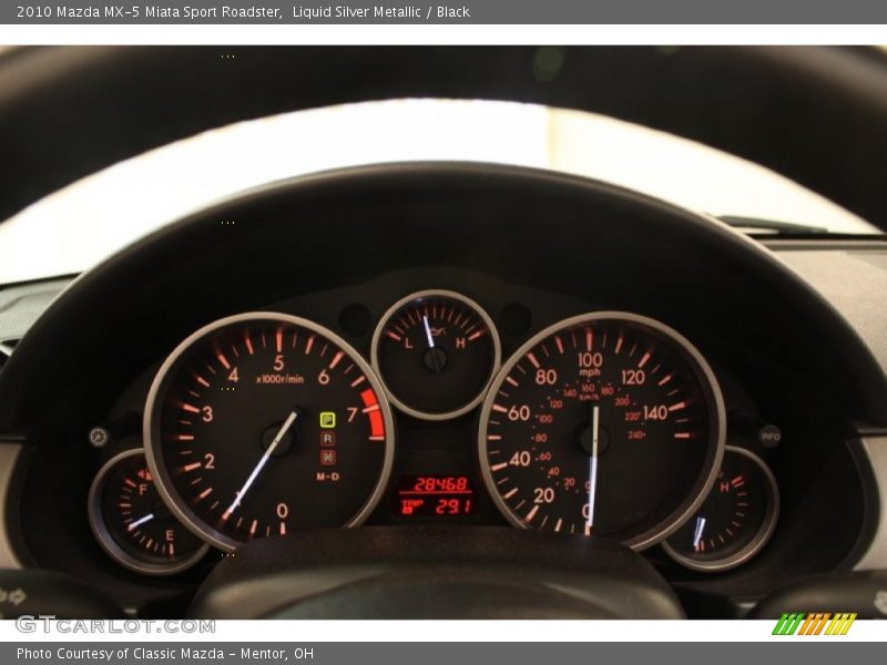 Liquid Silver Metallic / Black 2010 Mazda MX-5 Miata Sport Roadster