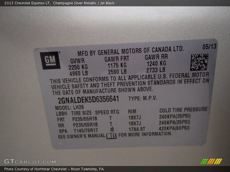 Champagne Silver Metallic / Jet Black 2013 Chevrolet Equinox LT
