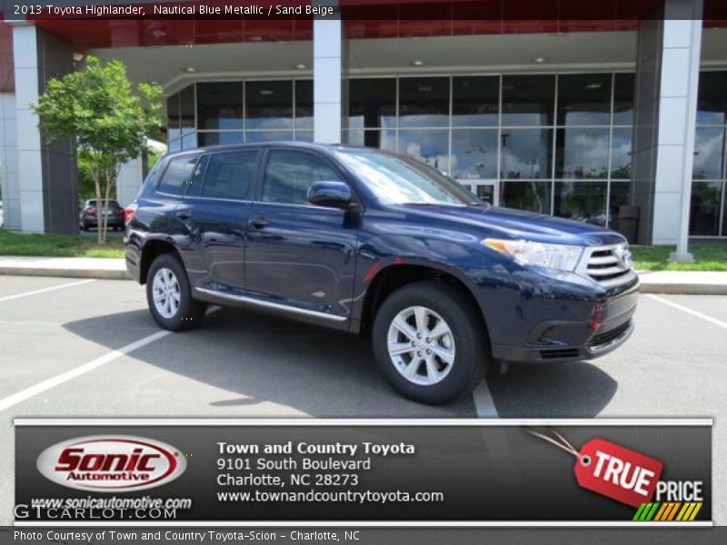 Nautical Blue Metallic / Sand Beige 2013 Toyota Highlander