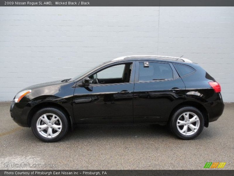 Wicked Black / Black 2009 Nissan Rogue SL AWD