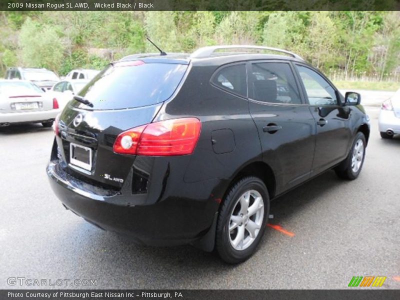 Wicked Black / Black 2009 Nissan Rogue SL AWD