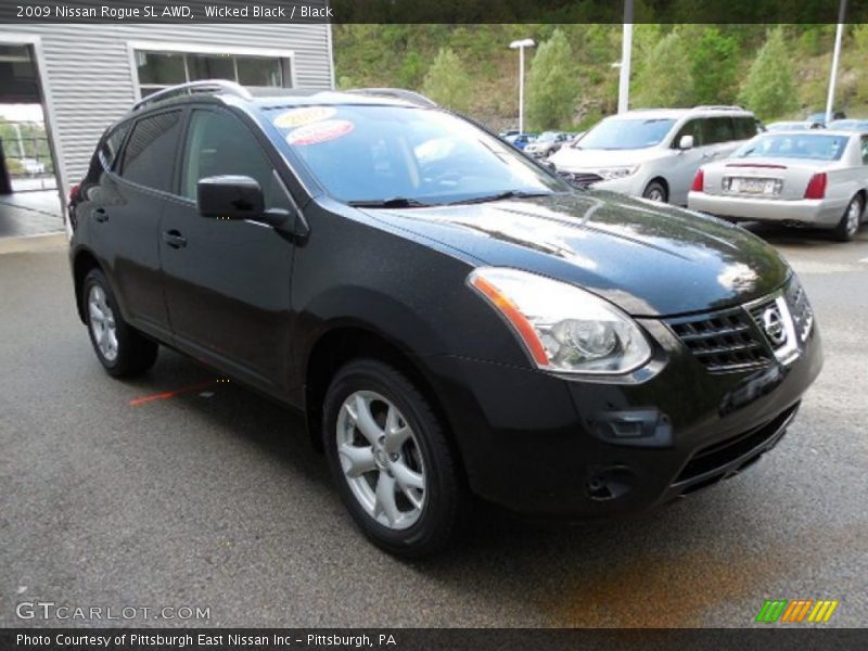 Wicked Black / Black 2009 Nissan Rogue SL AWD