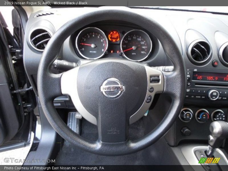 Wicked Black / Black 2009 Nissan Rogue SL AWD