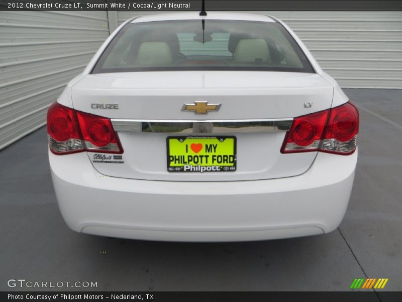 Summit White / Cocoa/Light Neutral 2012 Chevrolet Cruze LT