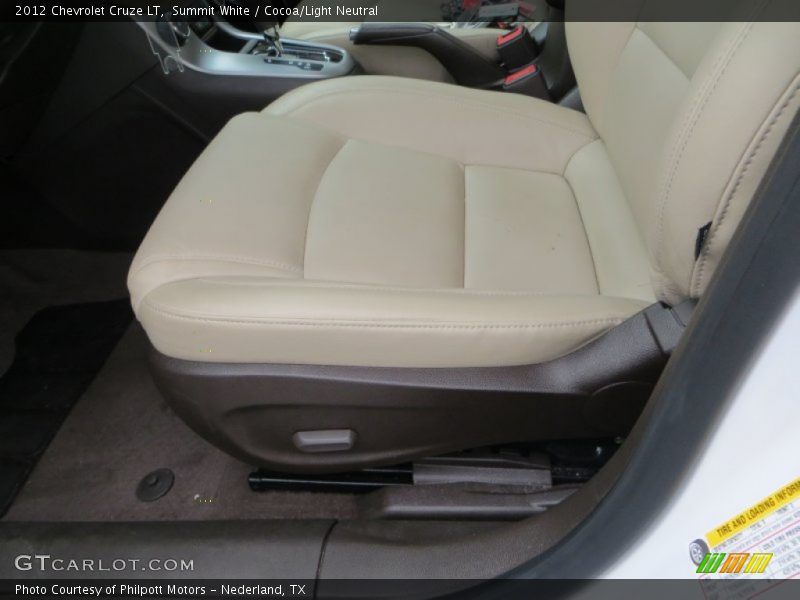 Summit White / Cocoa/Light Neutral 2012 Chevrolet Cruze LT