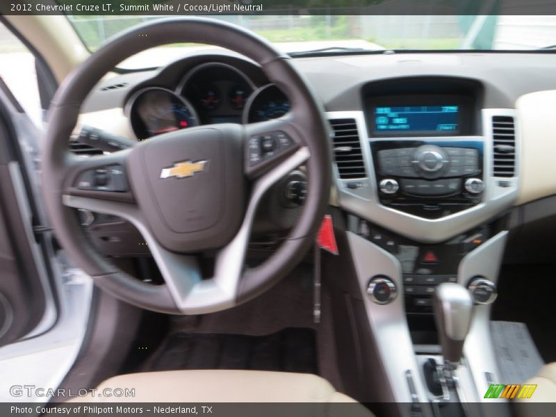 Summit White / Cocoa/Light Neutral 2012 Chevrolet Cruze LT