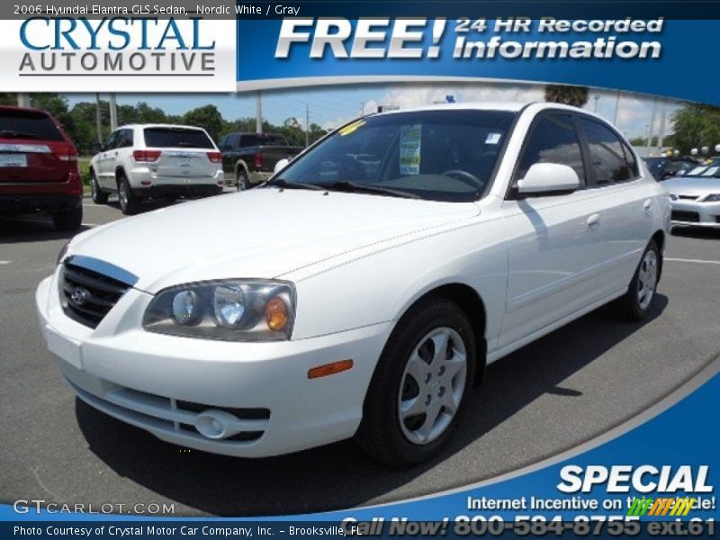 Nordic White / Gray 2006 Hyundai Elantra GLS Sedan