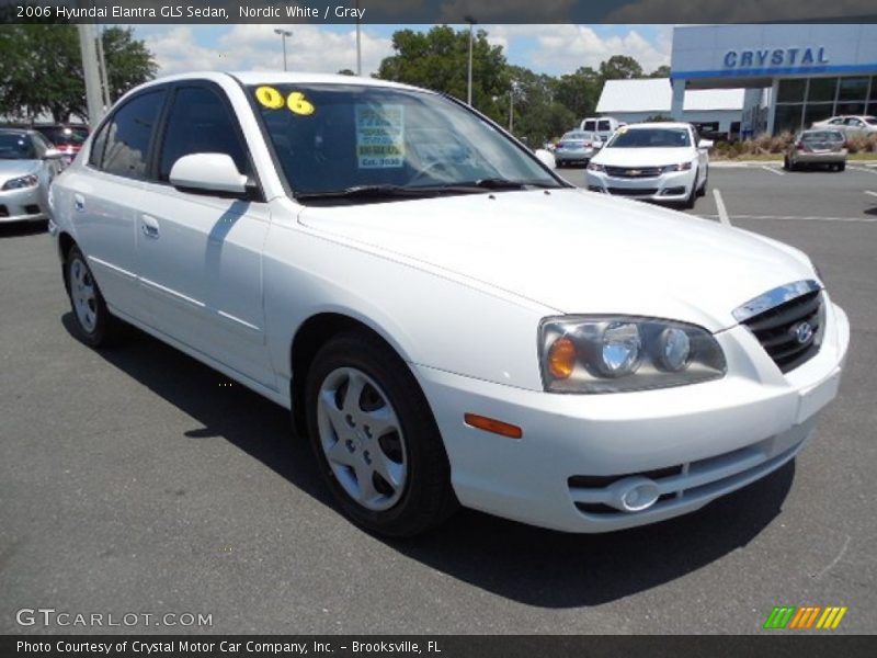 Nordic White / Gray 2006 Hyundai Elantra GLS Sedan