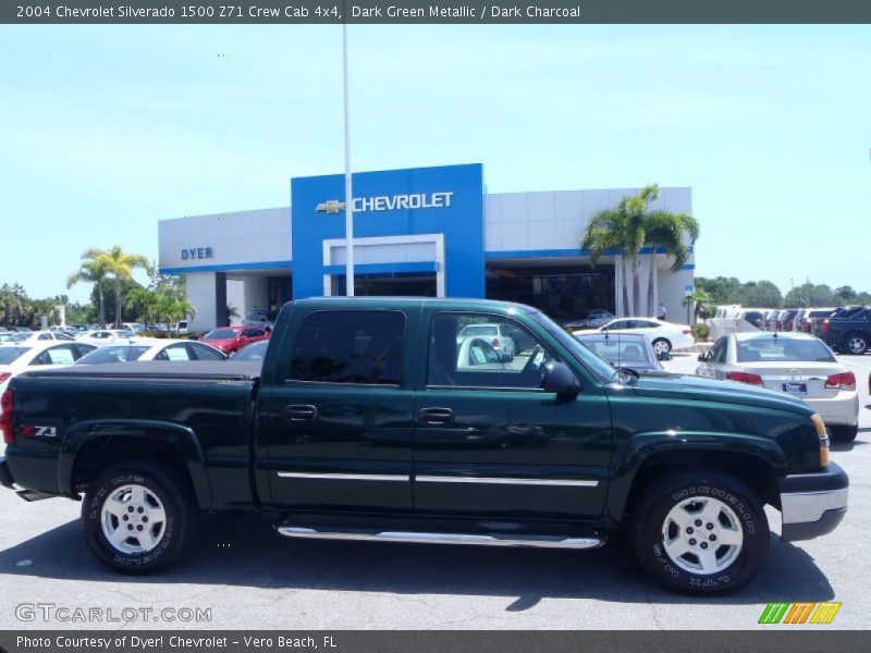 Dark Green Metallic / Dark Charcoal 2004 Chevrolet Silverado 1500 Z71 Crew Cab 4x4
