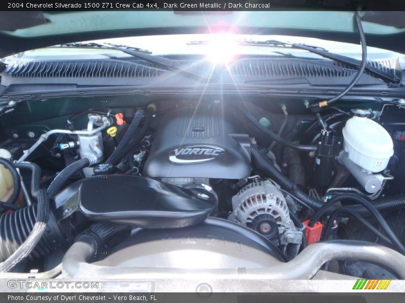Dark Green Metallic / Dark Charcoal 2004 Chevrolet Silverado 1500 Z71 Crew Cab 4x4