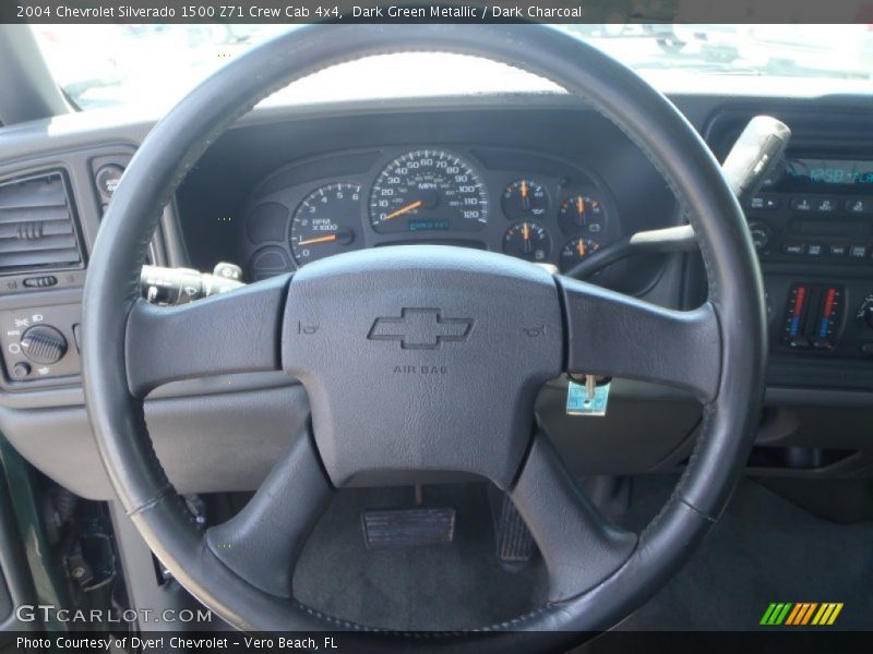Dark Green Metallic / Dark Charcoal 2004 Chevrolet Silverado 1500 Z71 Crew Cab 4x4